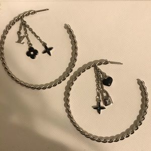 Authentic Louis Vuitton dangle hoop earrings